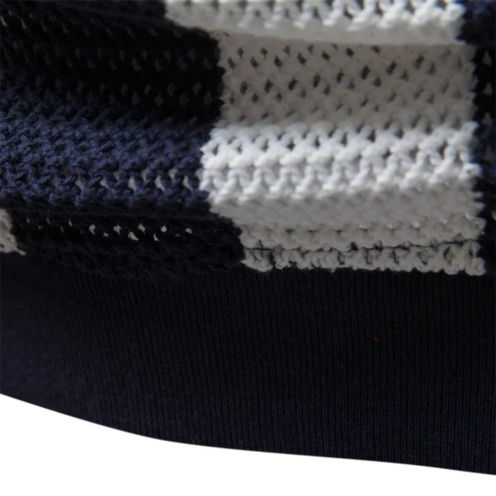 Herren Elegantes Gestreiftes Polohemd