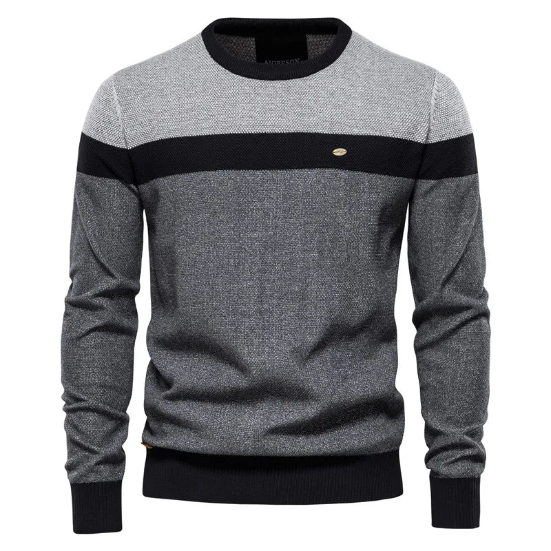 Herren Eleganter Feinstrickpullover mit Rippbündchen