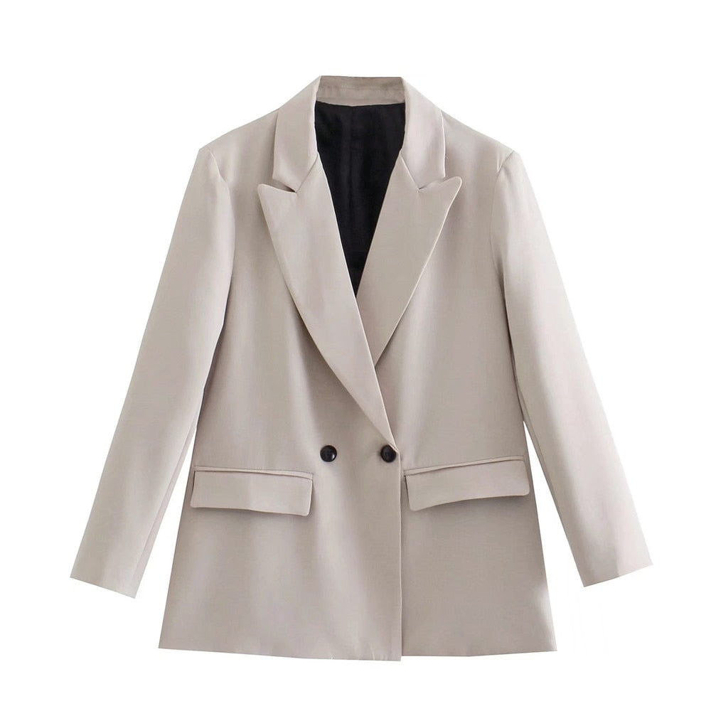 Zweireihiger Damen-Blazer mit Reverskragen