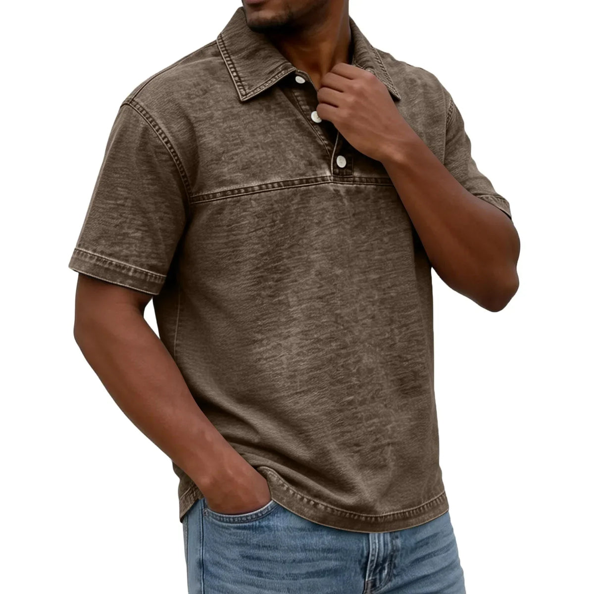 Herren Stilvolles Vintage-Poloshirt