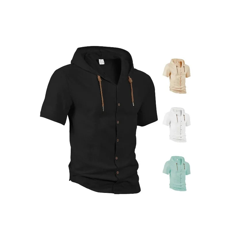 Herren Elegantes Leichtes Kapuzenhemd