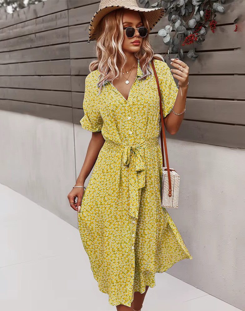 Luftiges Maxikleid mit Blumenprint im Boho-Stil