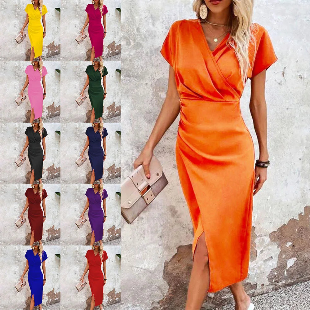 Luftiges Sommerkleid mit Taillenband und Knopfleiste