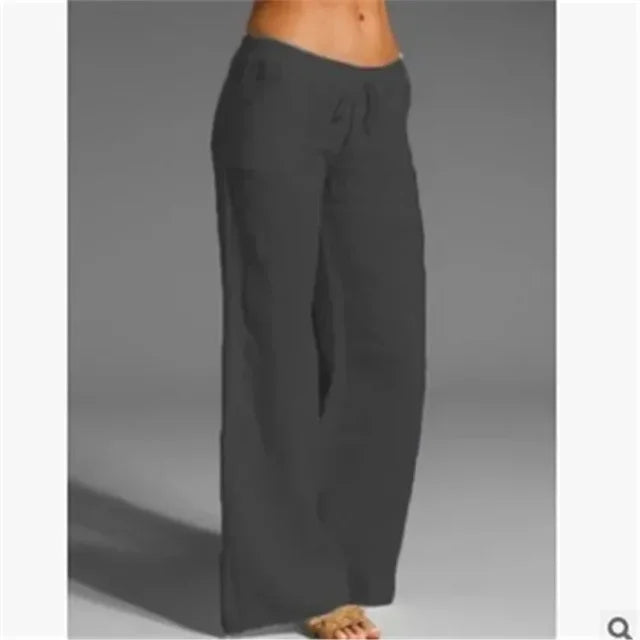 Luftige Damen-Leinenhose mit elastischem Bund