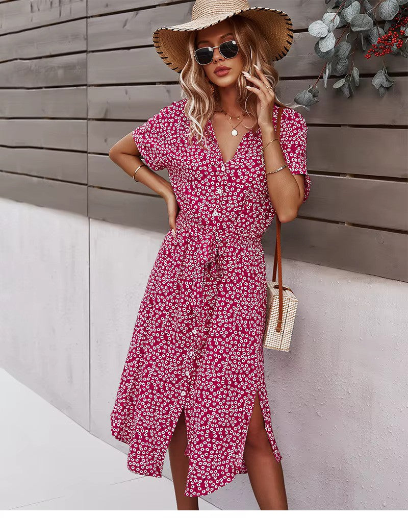 Luftiges Maxikleid mit Blumenprint im Boho-Stil