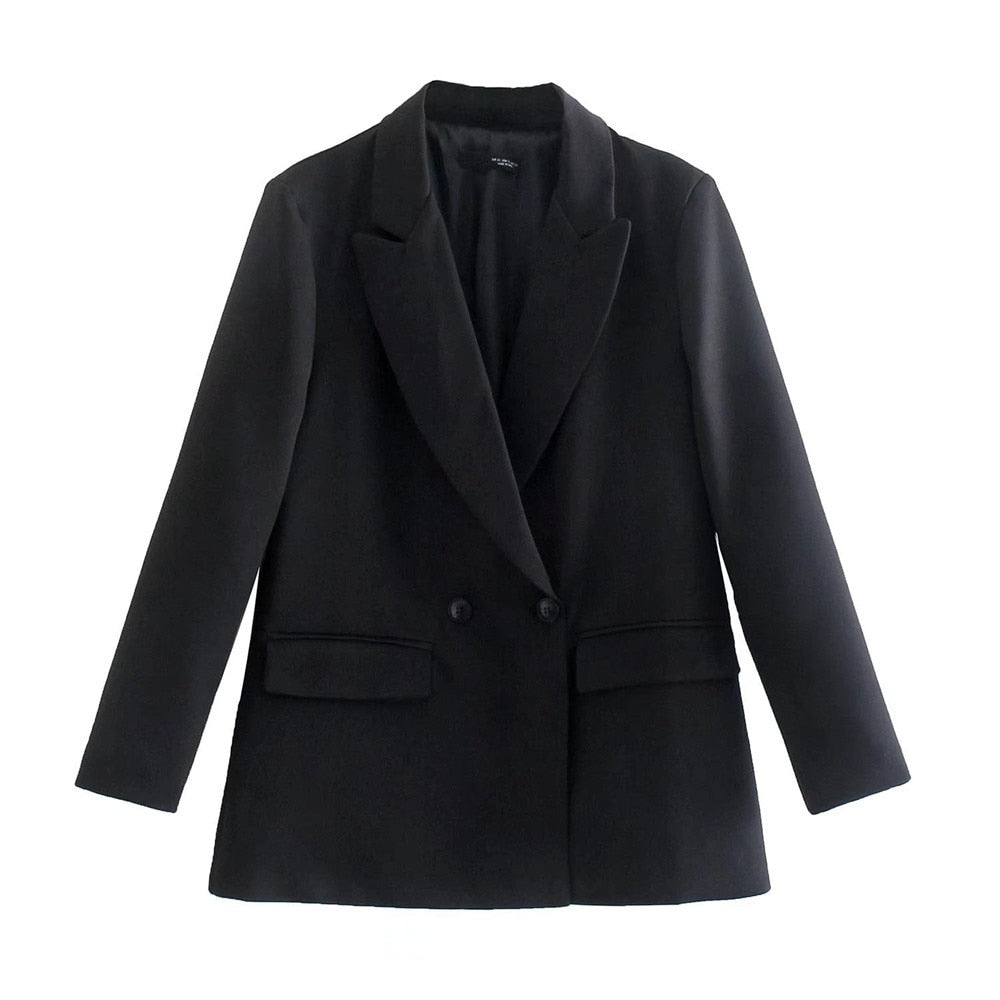 Zweireihiger Damen-Blazer mit Reverskragen