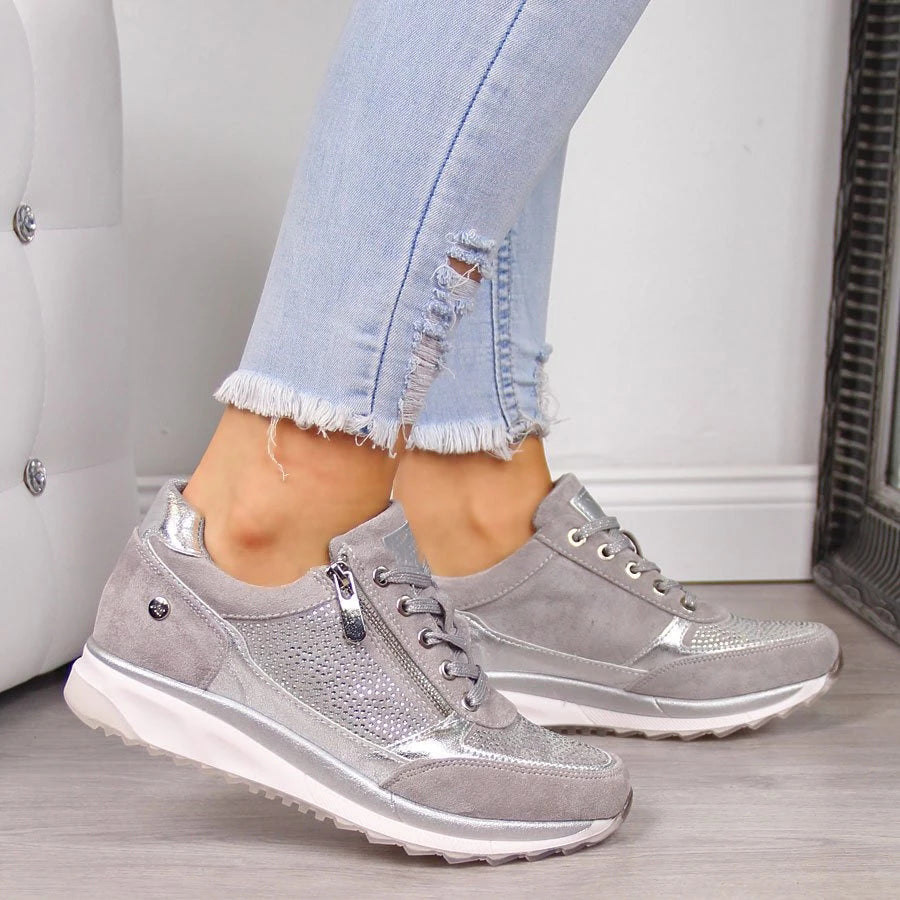 Orthopädische Atmungsaktive Reißverschluss-Sneaker für Damen