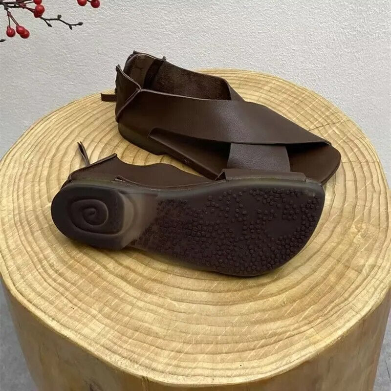 Leren Vintage Sandalen im indischen Stil