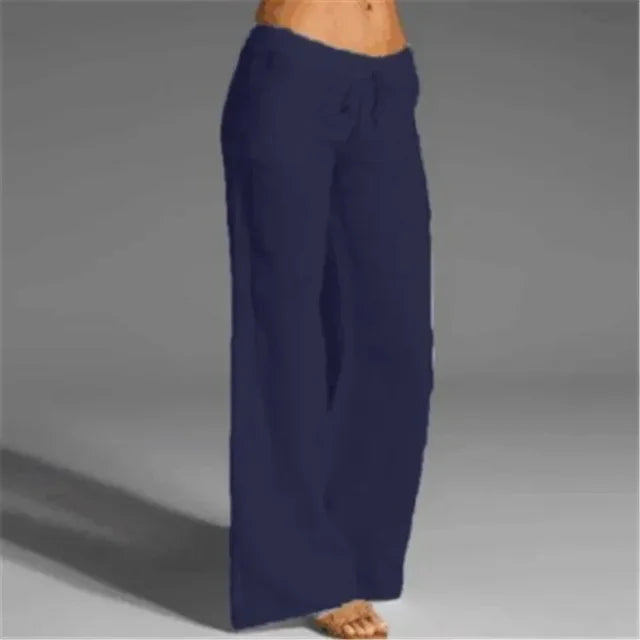 Luftige Damen-Leinenhose mit elastischem Bund