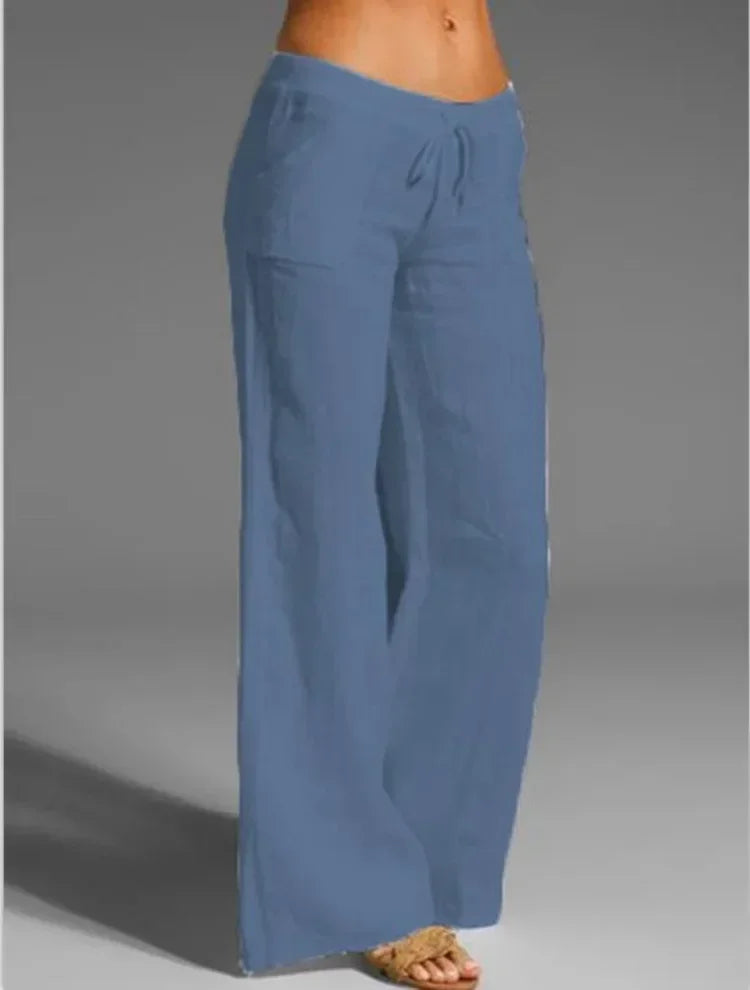 Luftige Damen-Leinenhose mit elastischem Bund