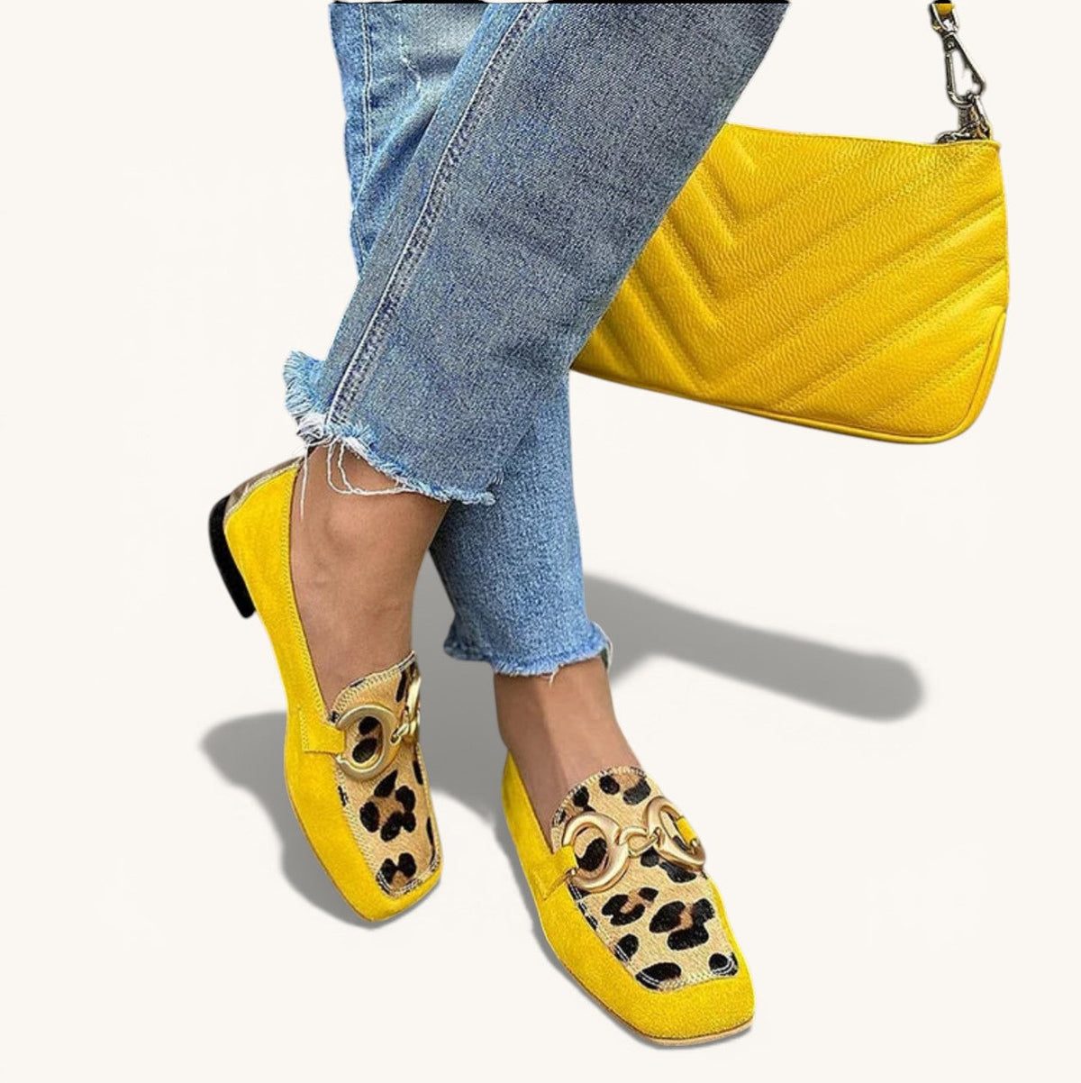 Damen Elegante Loafers mit Animal-Print