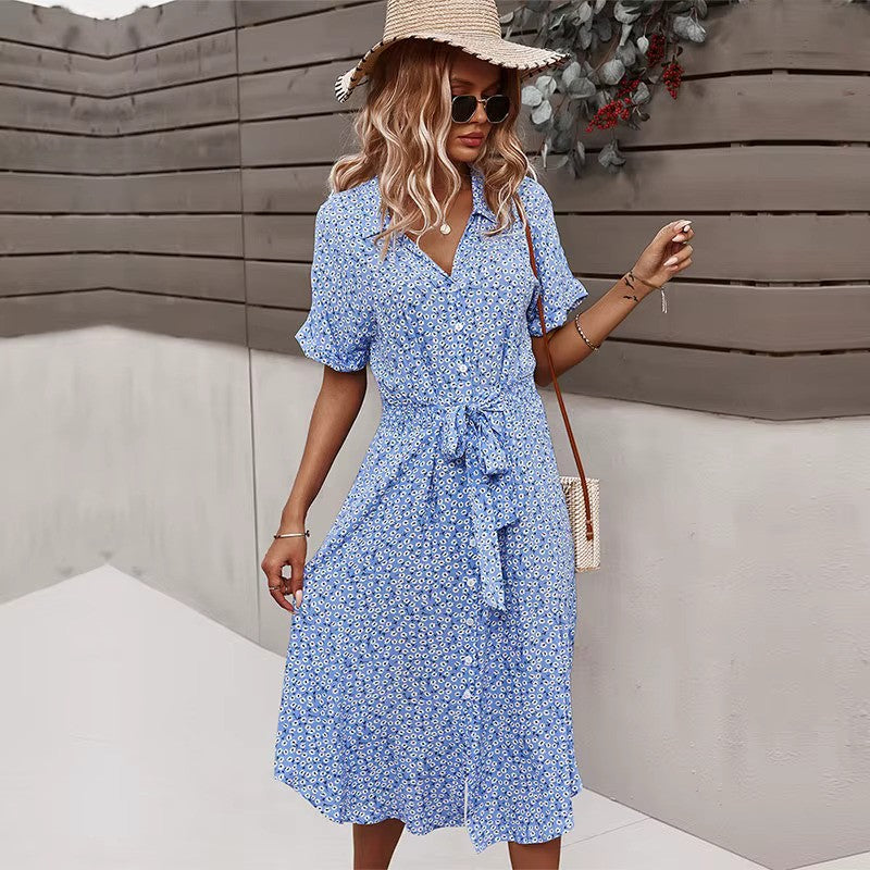 Luftiges Maxikleid mit Blumenprint im Boho-Stil