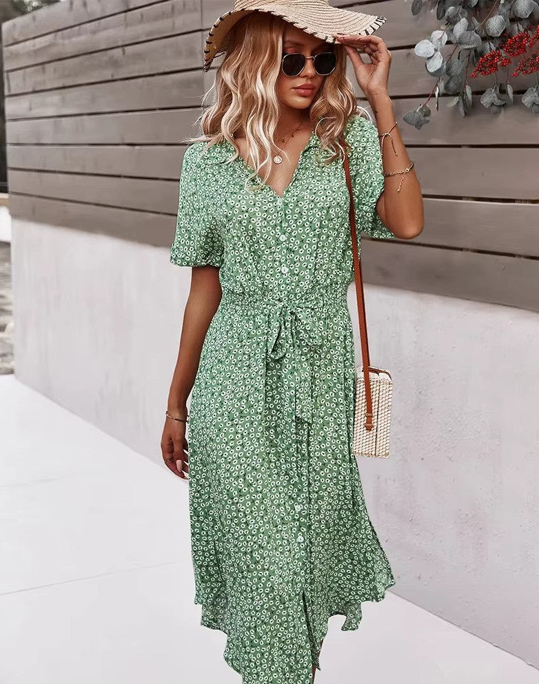 Luftiges Maxikleid mit Blumenprint im Boho-Stil