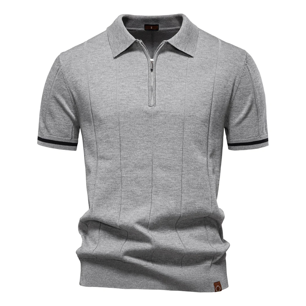 Herren Modernes Poloshirt mit Reißverschluss