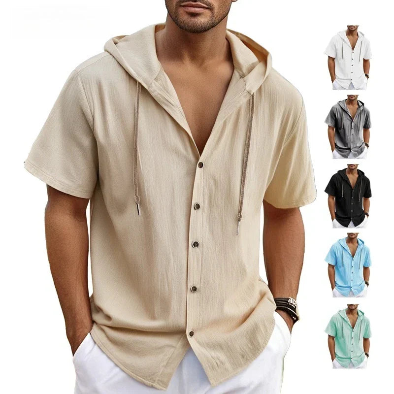 Herren Elegantes Leichtes Kapuzenhemd