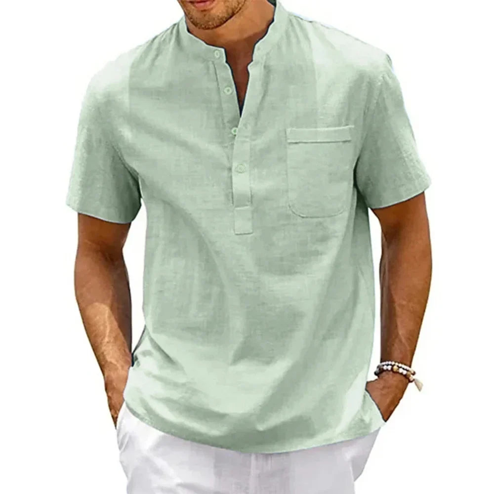 Herren Luftiges Henley-Shirt