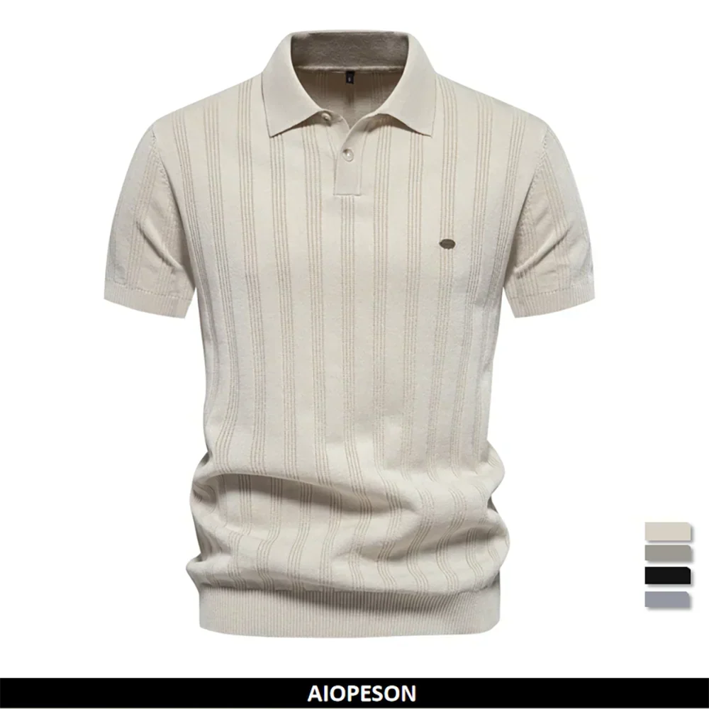 Herren Klassisches Gestreiftes Poloshirt