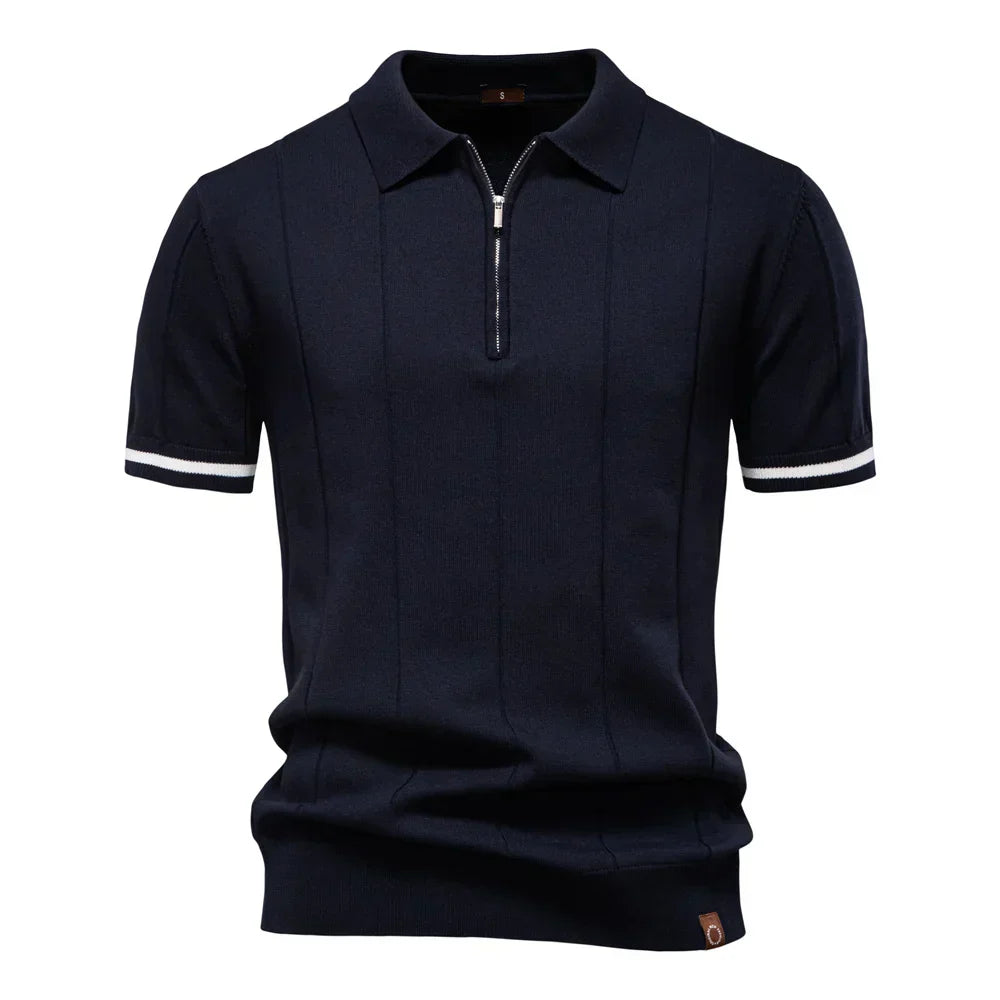 Herren Modernes Poloshirt mit Reißverschluss