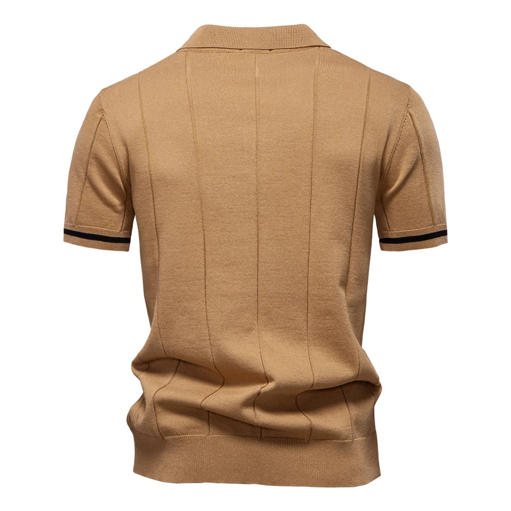 Herren Modernes Poloshirt mit Reißverschluss