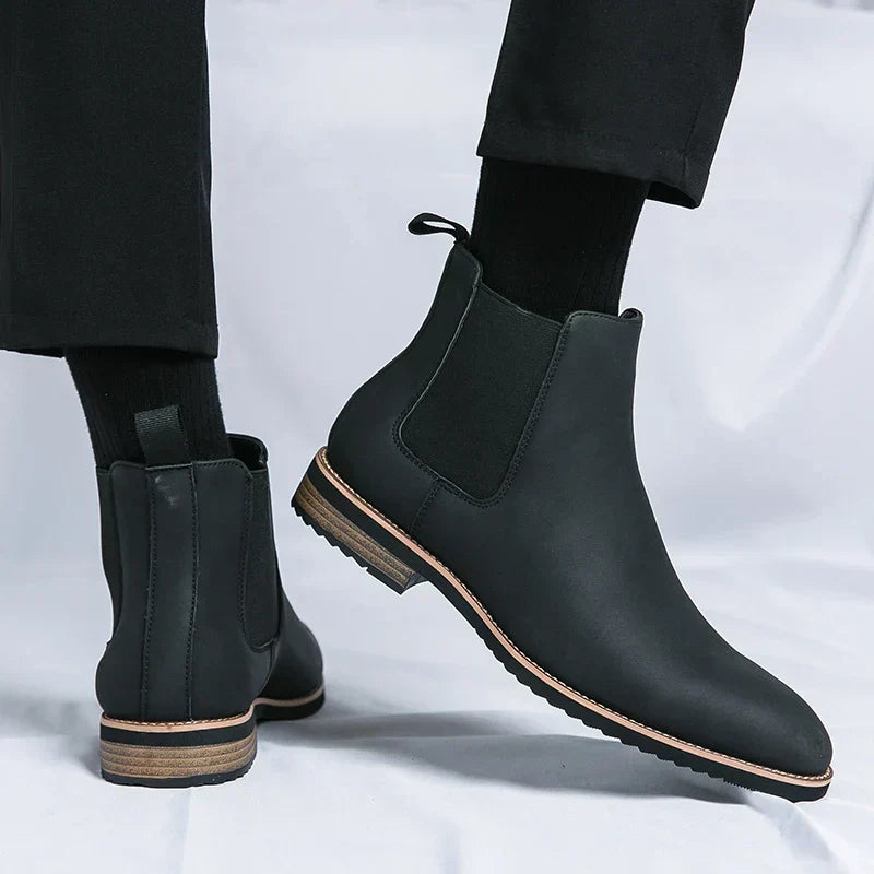 Herren Elegante Chelsea-Stiefel aus Leder