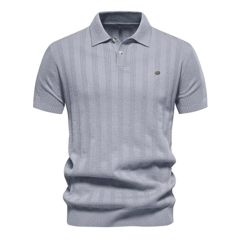 Herren Klassisches Gestreiftes Poloshirt