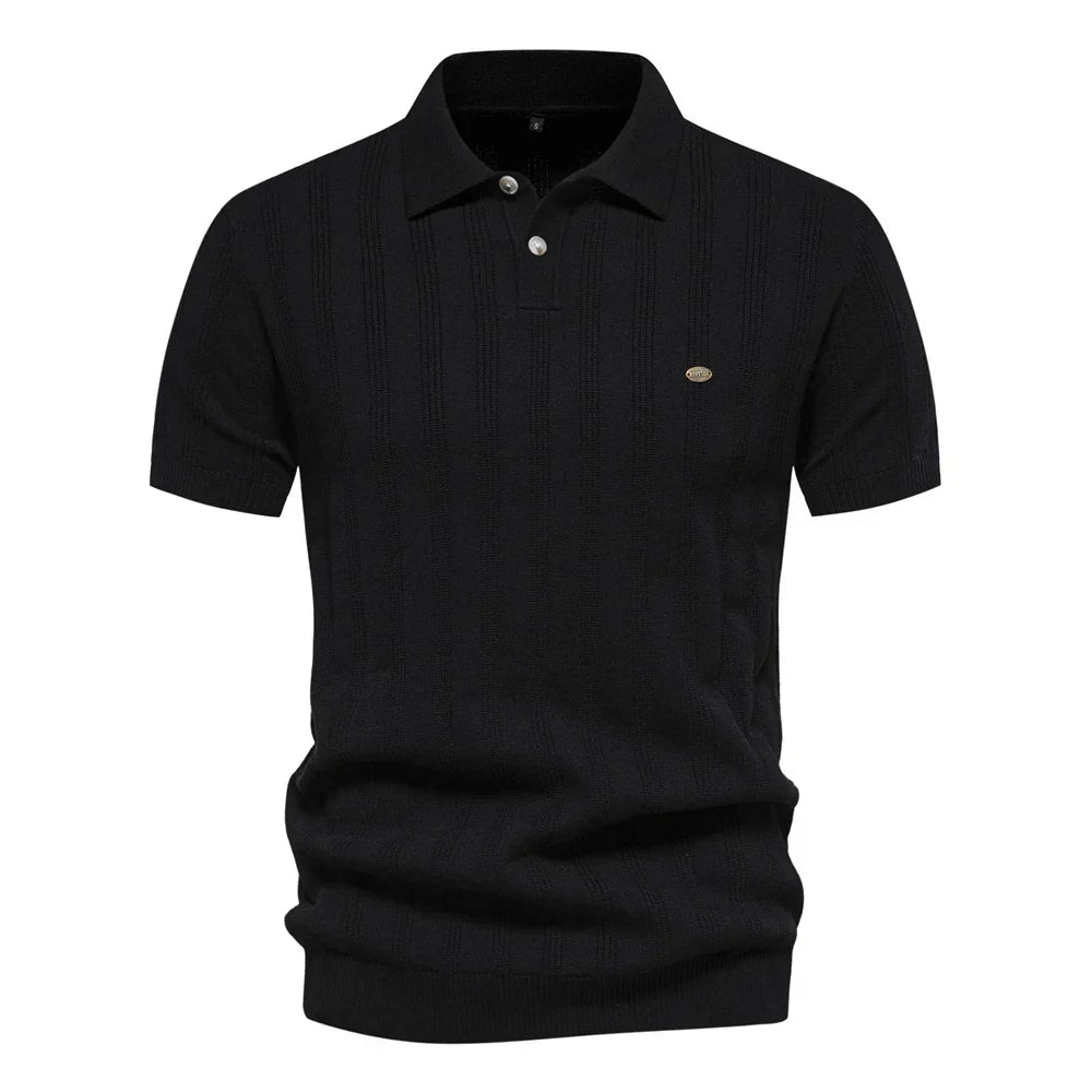 Herren Klassisches Gestreiftes Poloshirt