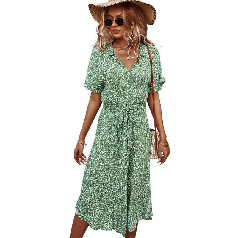 Luftiges Maxikleid mit Blumenprint im Boho-Stil