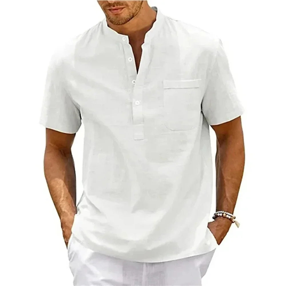 Herren Luftiges Henley-Shirt