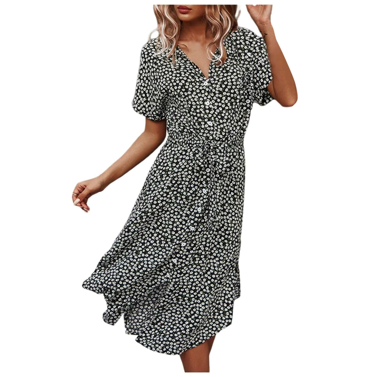 Luftiges Maxikleid mit Blumenprint im Boho-Stil