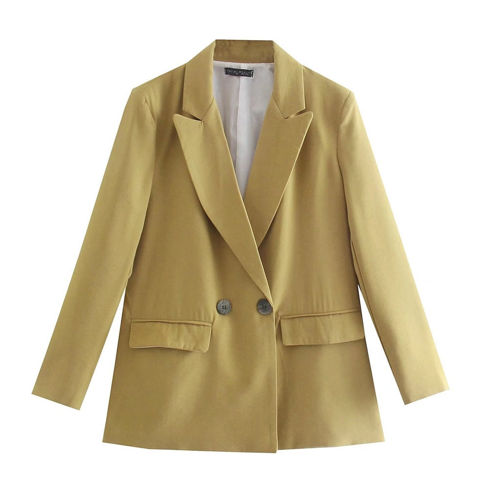 Zweireihiger Damen-Blazer mit Reverskragen