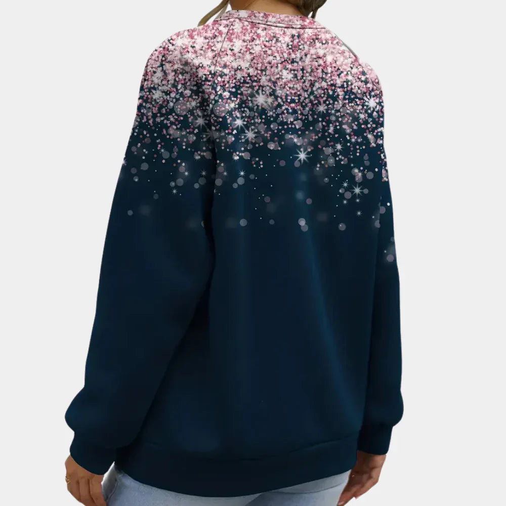 Damen-Pullover mit Schneeflocken-Print