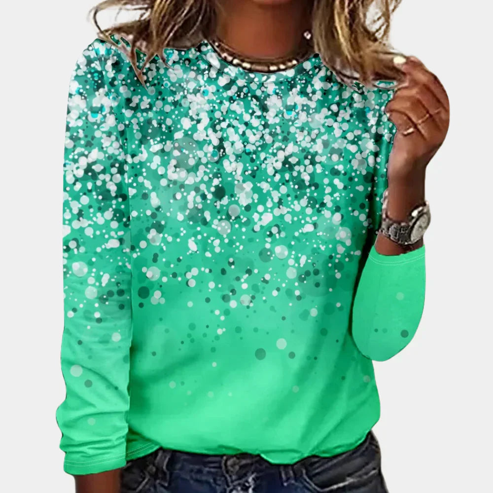Damen-Pullover mit Schneeflocken-Print