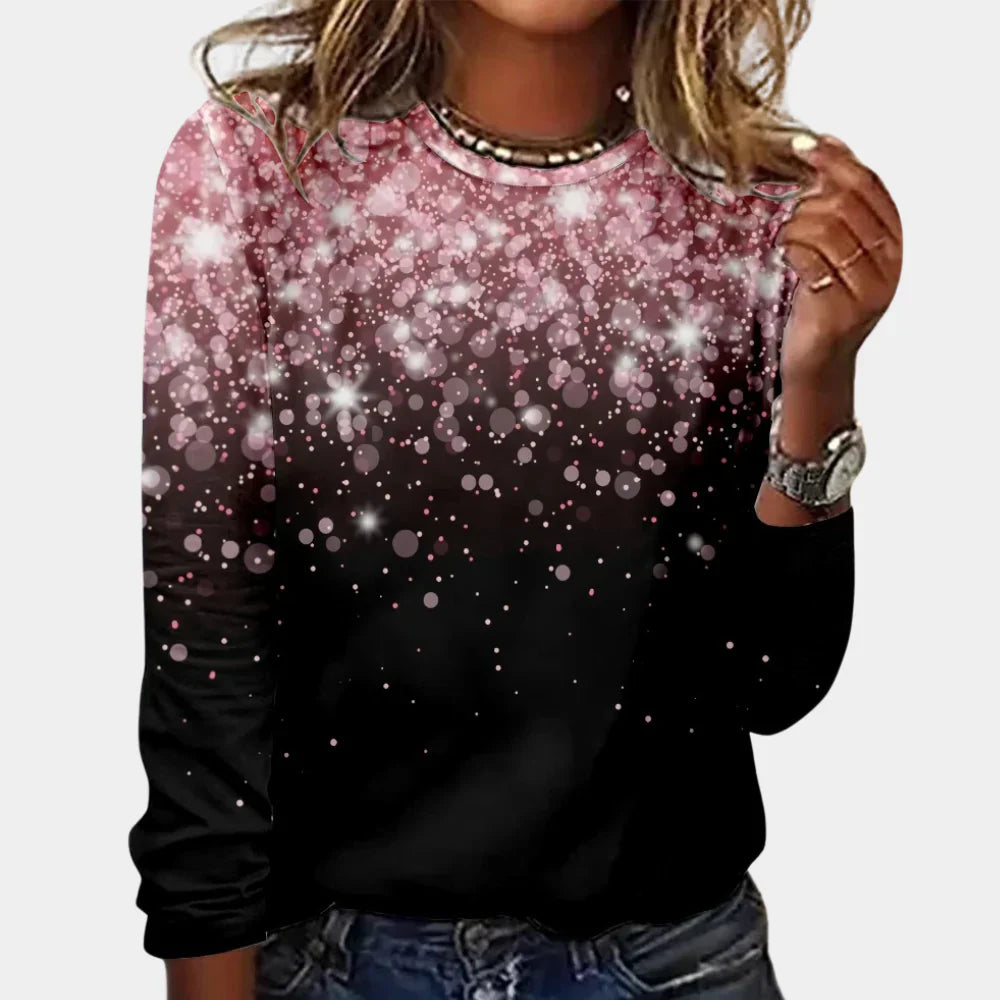 Damen-Pullover mit Schneeflocken-Print