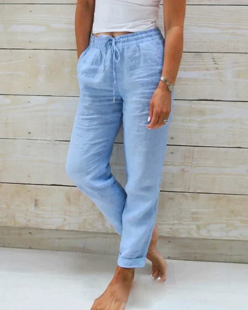 Luftige Leinenhose für Damen mit bequemer Passform