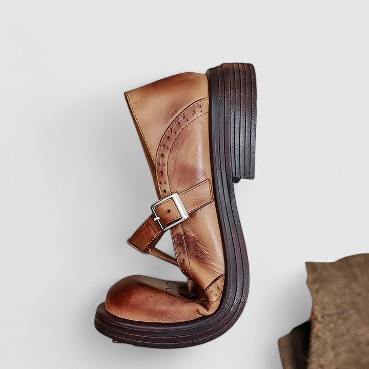 Damen Elegante Vintage Mary-Jane-Schuhe