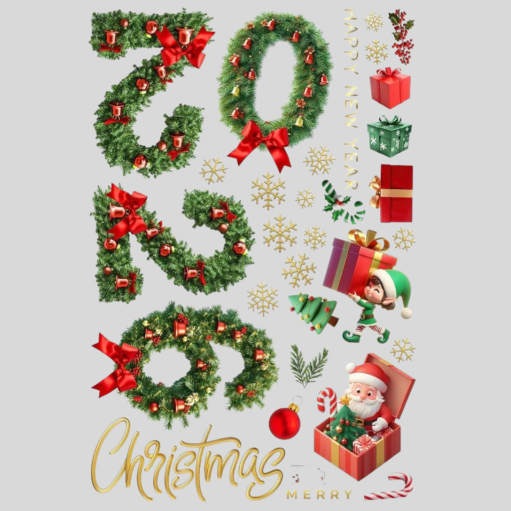 Weihnachtsausgabe Fensteraufkleber