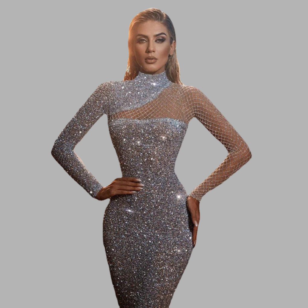 Elegant Off-Shoulder Sequin Dress – Stand-Out Glam for Special Events