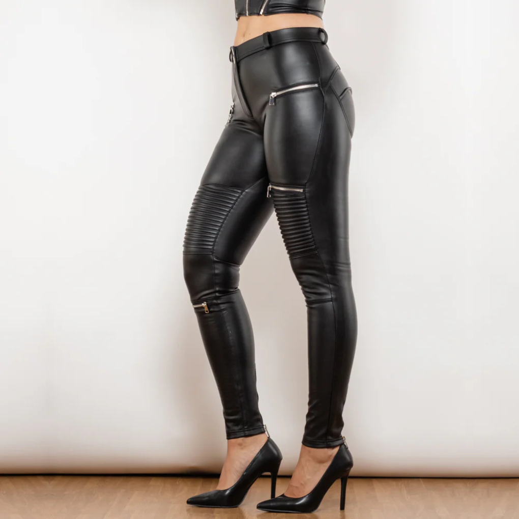 Damen Slim-Fit-Hose aus Kunstleder