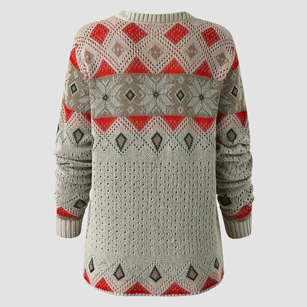 Langarmpullover mit geometrischem Print für Damen
