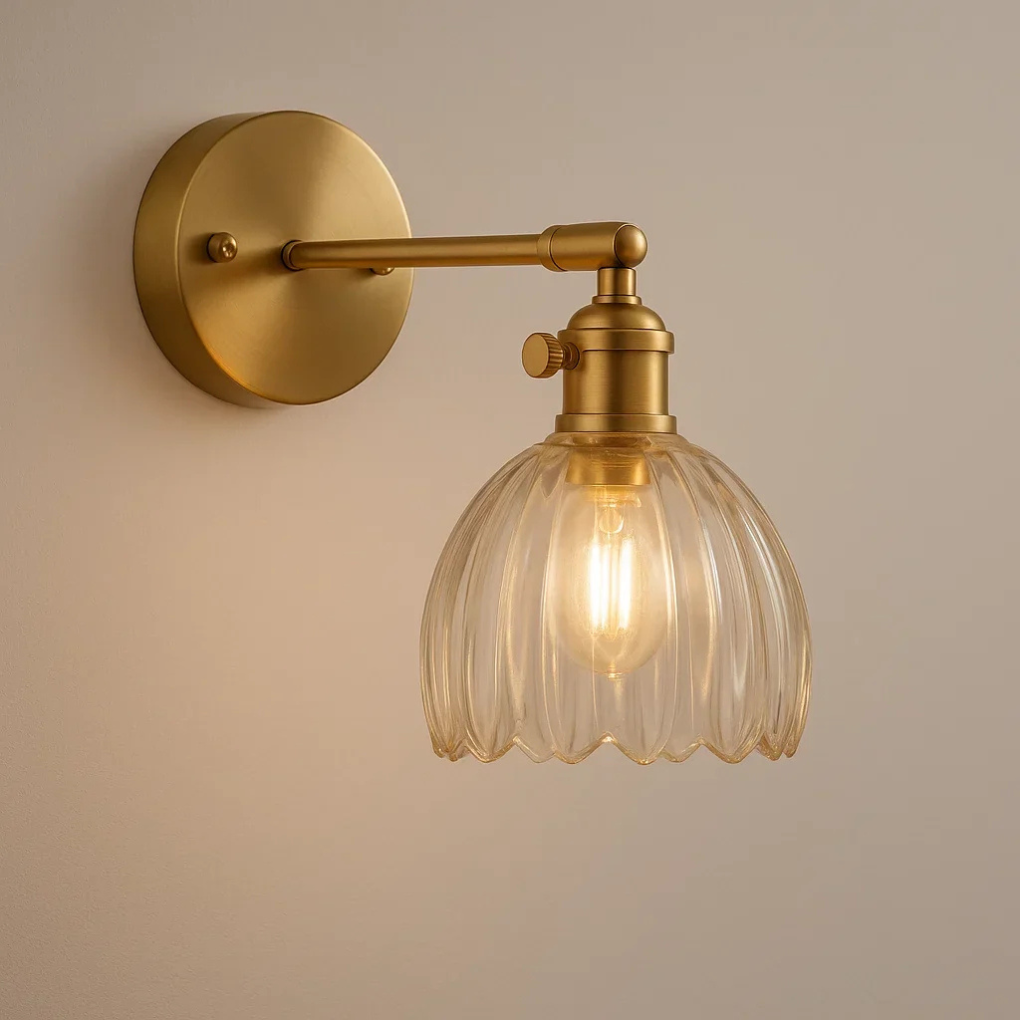 Retro-Wandleuchte – Glas-Tulpen-Design für elegante Beleuchtung