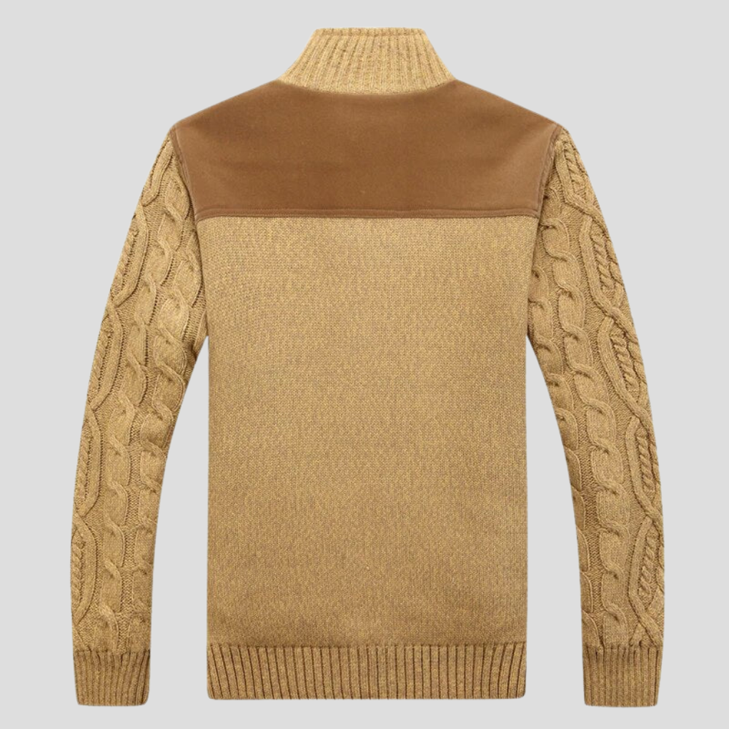 Plüschgefütterter Herren-Cardigan