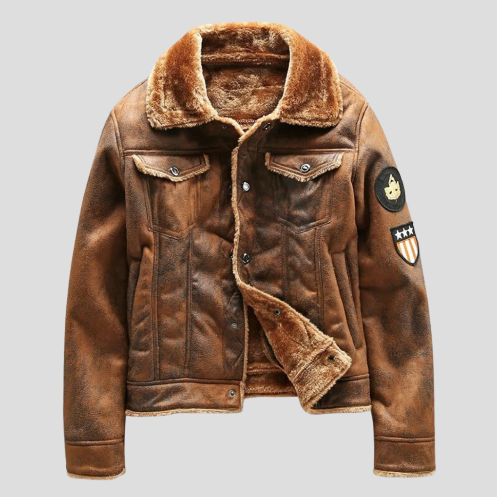 Wildleder-Bikerjacke für Herren