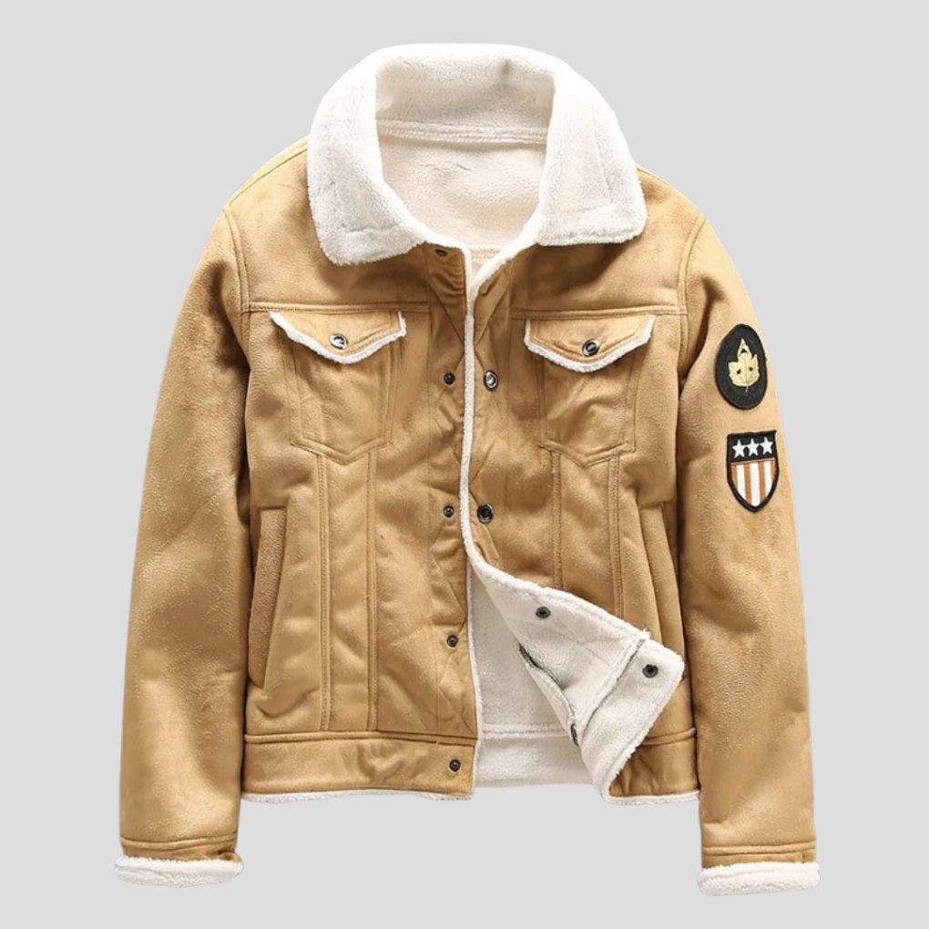Wildleder-Bikerjacke für Herren