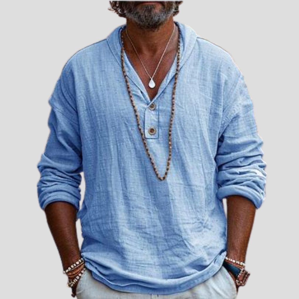 Herren Leinen Langarmhemd – Edles Design mit lässigem Appeal
