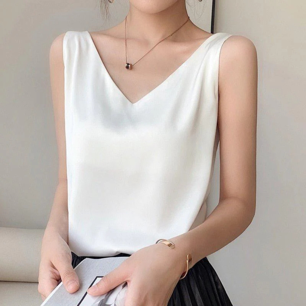 Tanktop mit Seidenträgern