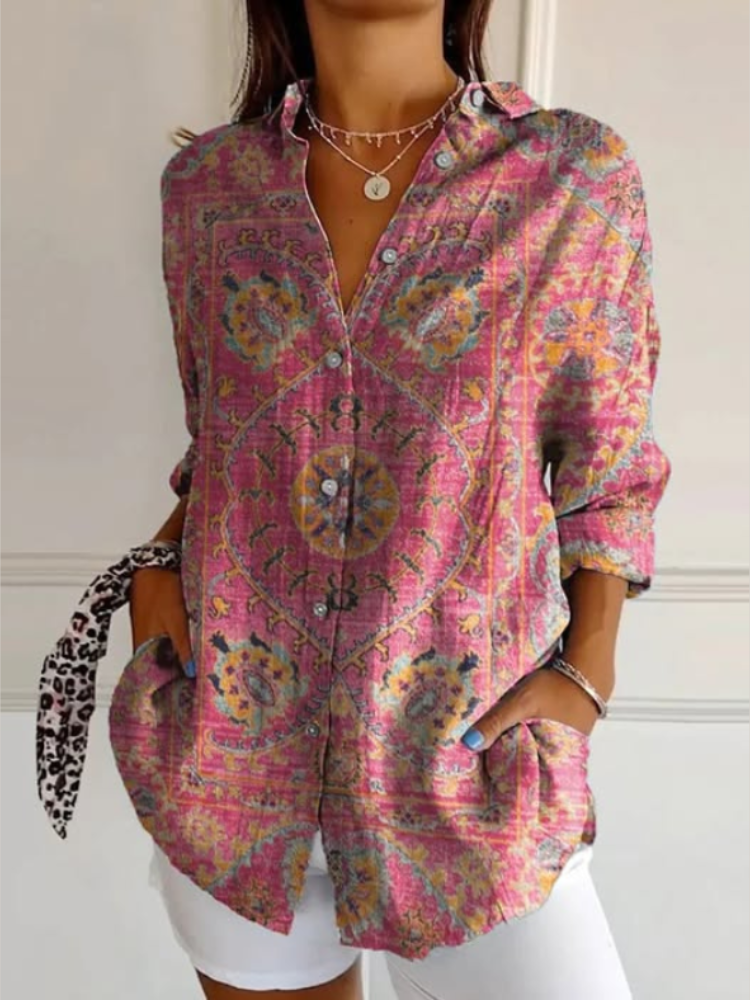 Damen Stilvolles Retro-Shirt mit Atmungsaktivem Stoff