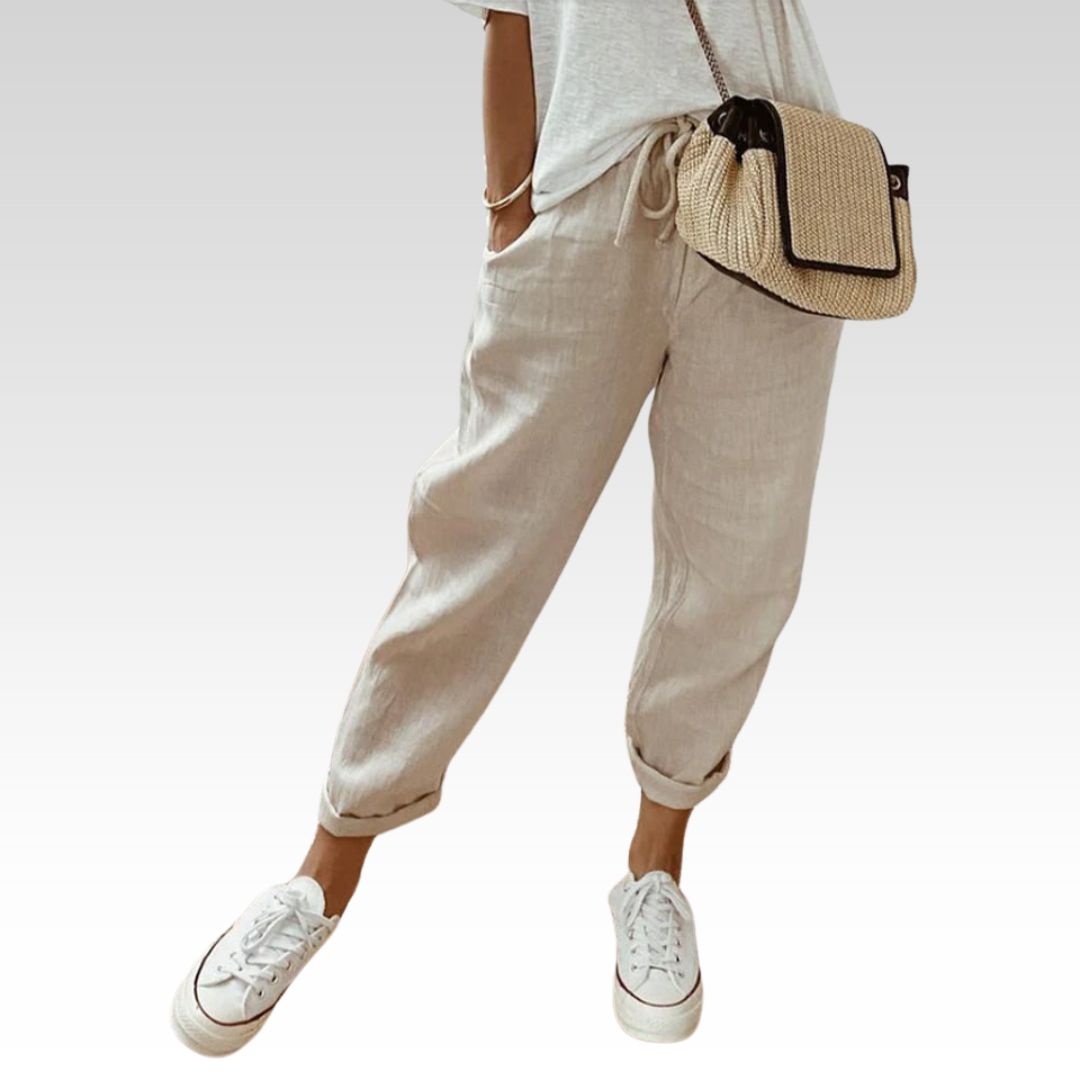 Damen Elegante Casual Hose mit Hohem Bund