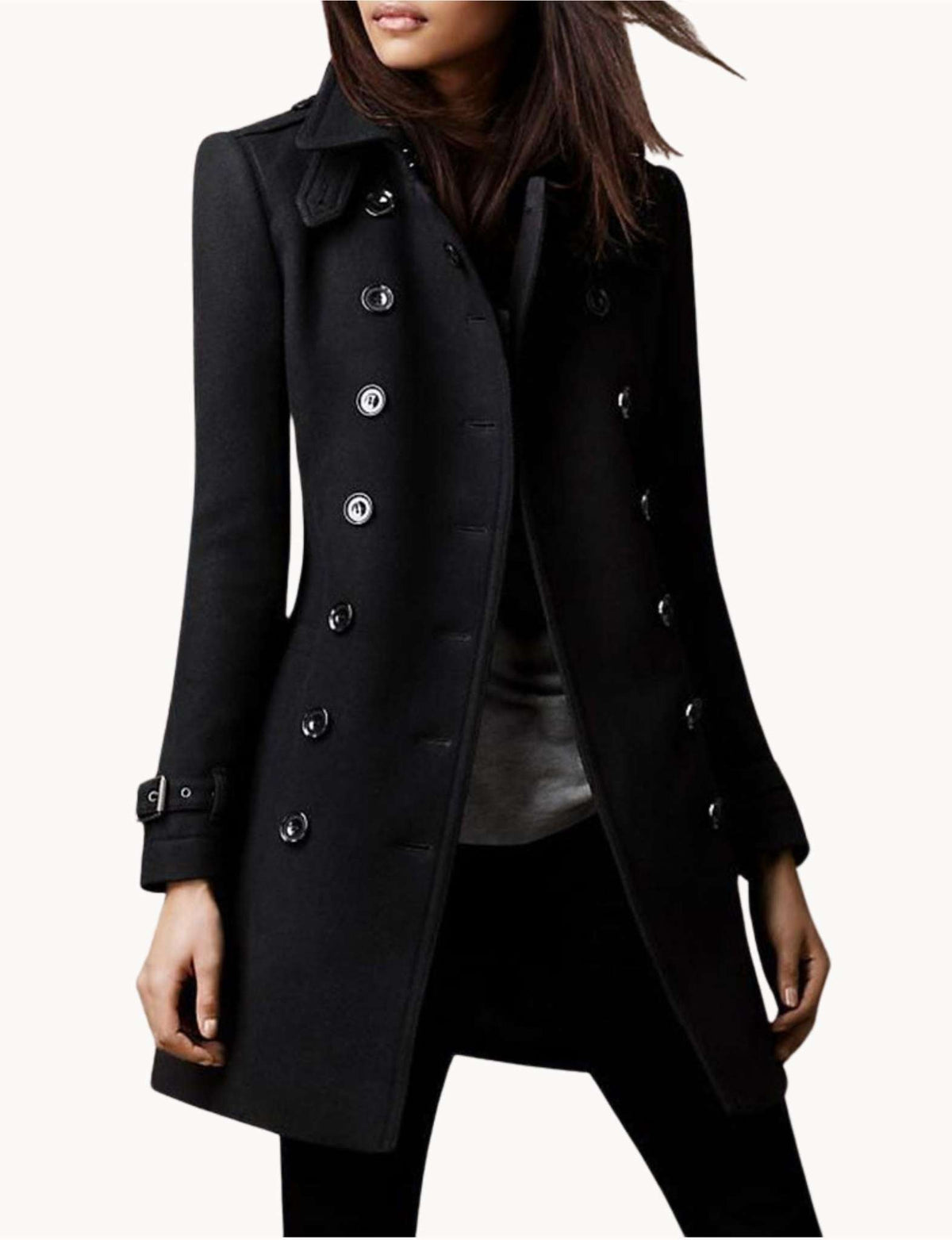 Damen Eleganter Trenchcoat mit Doppelter Knopfleiste