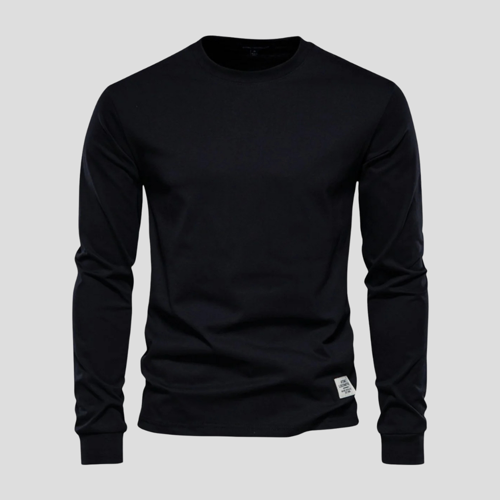 Herren Langarmshirt mit Rundhalsausschnitt