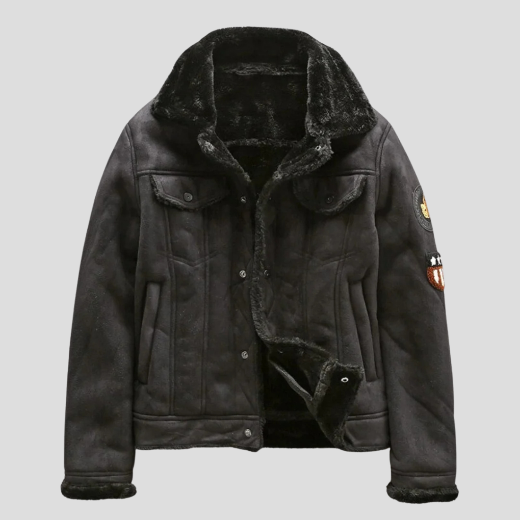Wildleder-Bikerjacke für Herren